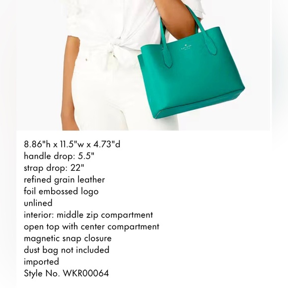 Kate Spade Harper Satchel /or Crossbody✨ Cilantro | kelly green summer leather - Picture 5 of 15
